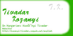 tivadar kozanyi business card